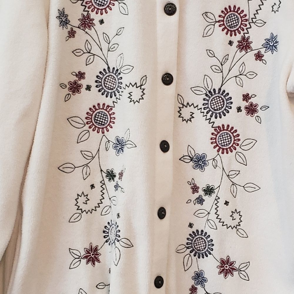Ms. Lee Button Down Embroidered Jacket Size Large - Picture 2 of 4